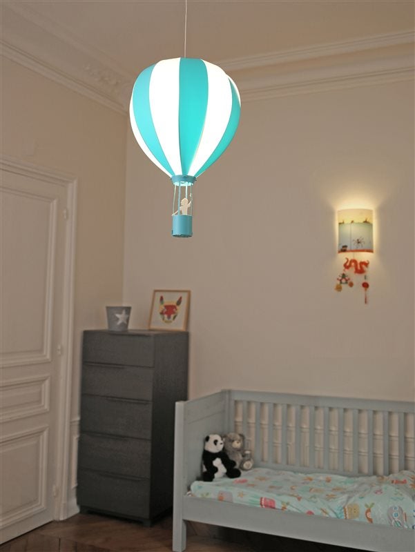 Lampe suspension enfant MONTGOLFIERE - R&M Coudert - turquoise - 2