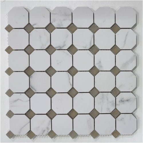 Albedo Pierre - Mosaïque en Céramique en Verre Mat - Octogone