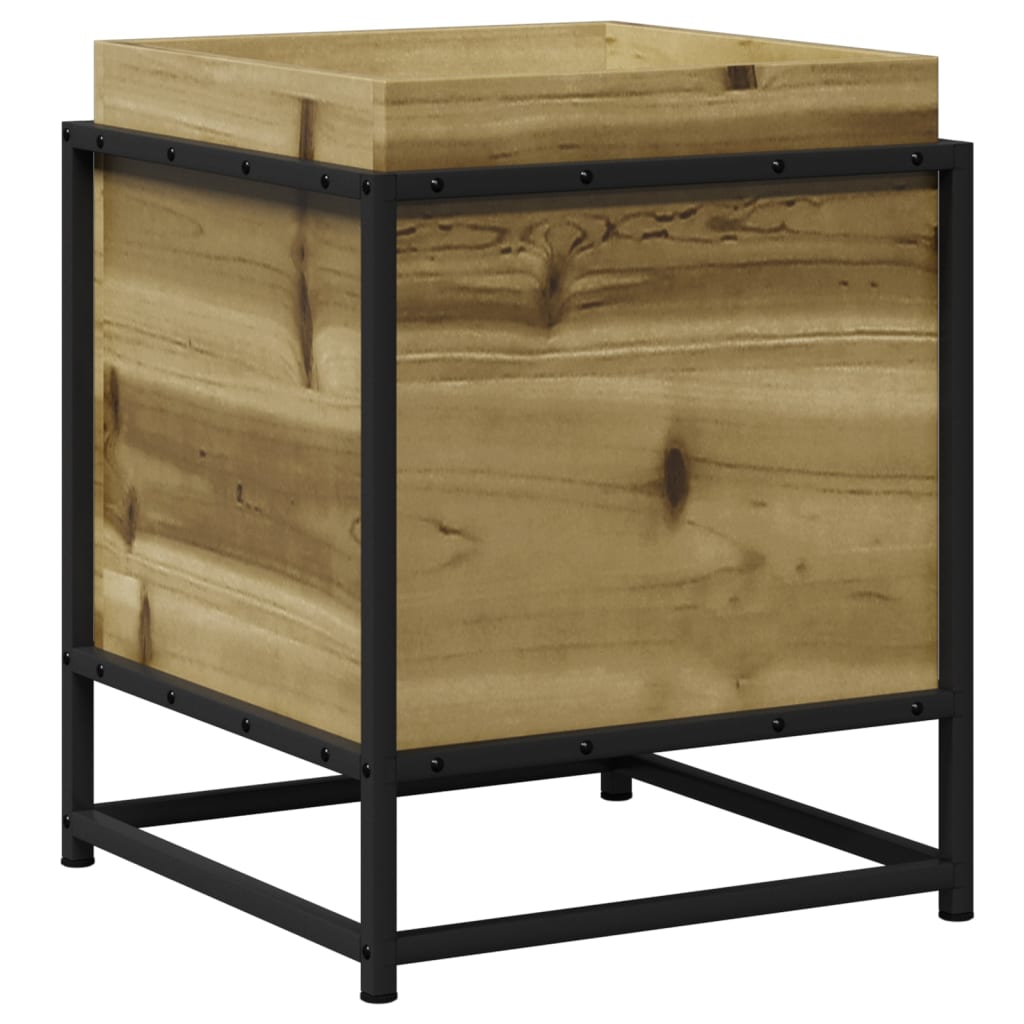Jardinière Carrée En Pin Certifié FSC – 50x50x40 Cm – Pour Plantes, Fleurs, Herbes – Traitement Vert Anti-moisissure