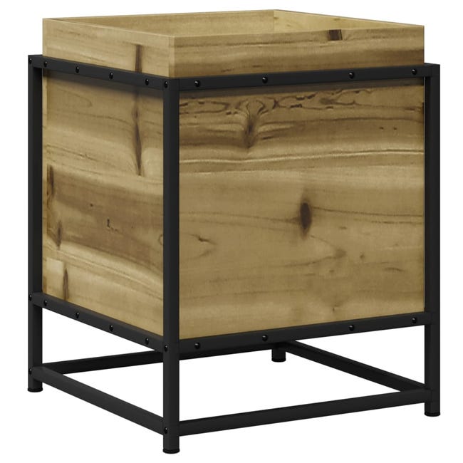Jardinière Carrée En Pin Certifié FSC – 50x50x40 Cm – Pour Plantes, Fleurs, Herbes – Traitement Vert Anti-moisissure