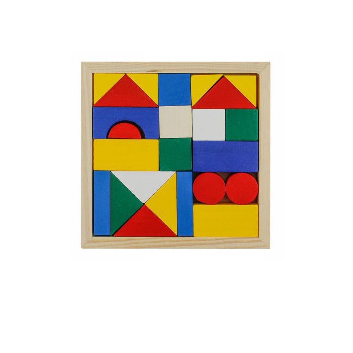 GIOCO EDUCATIVO LEGNO PUZZLE COLORATO BAMBINI FORME GEOMETRICHE