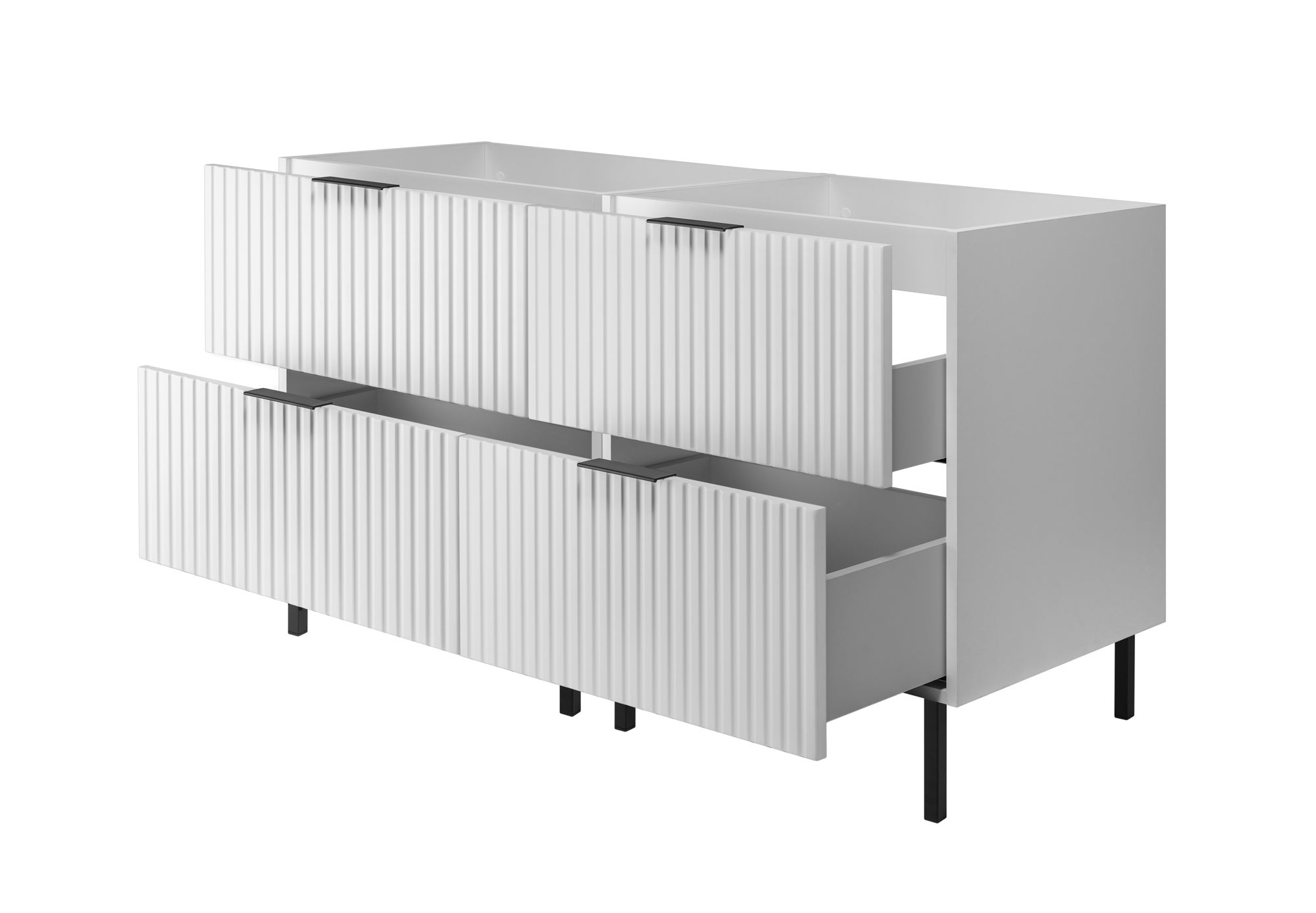 Meuble sous double vasque sur pieds FLOW blanc 120 cm - 5