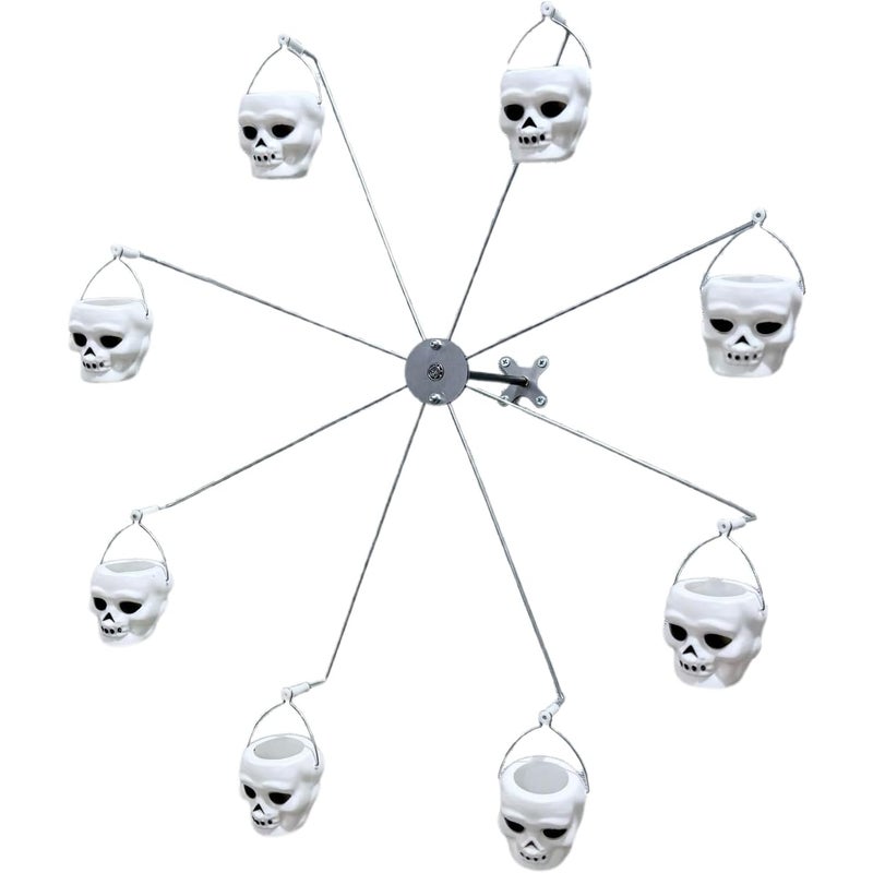 Karmnik dla ptaków w kształcie diabelskiego młyna | Karmnik dla kolibrów na zewnątrz | Obrotowy dozownik karmy o pojemności 8 kubków | Halloween