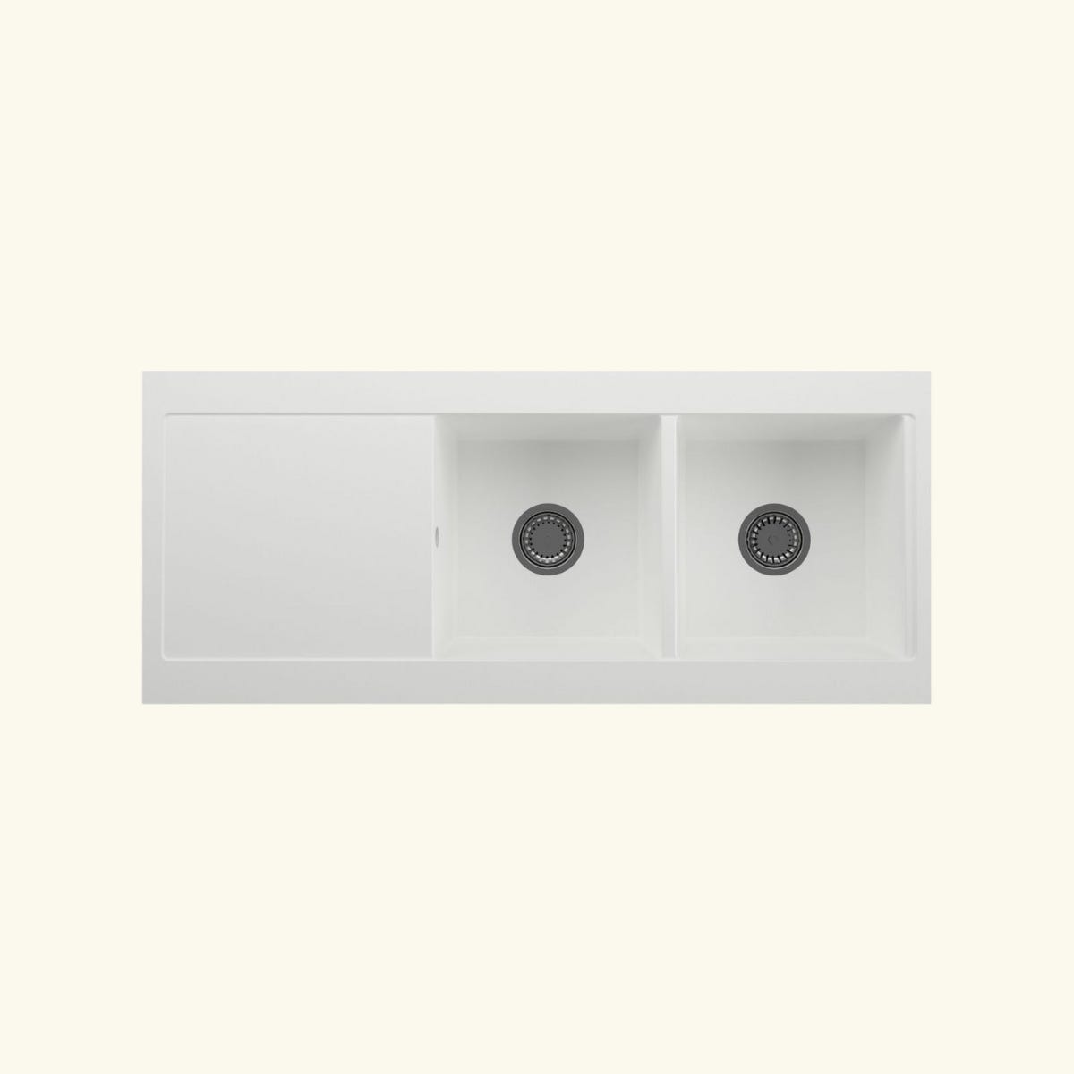 blanco PLEON 9 Évier à poser 2 bacs cm. 86 x 50 - blanc doux blanco PLEON 9 Évier à poser 2 bacs cm. 86 x 50 - blanc doux