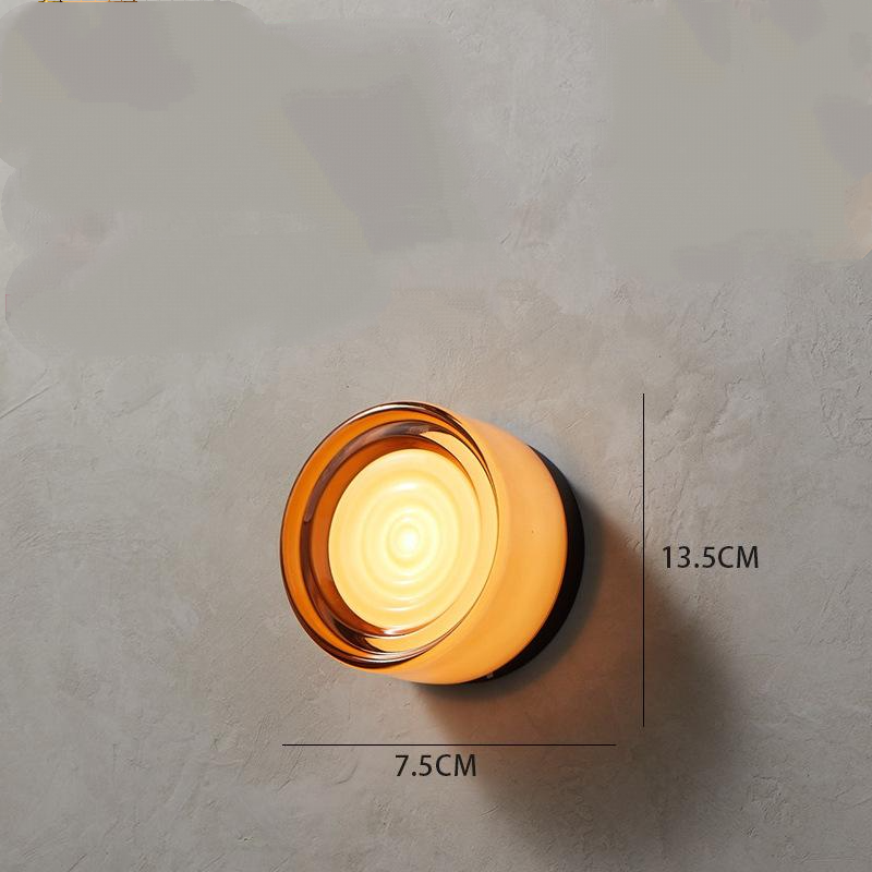 Appliques murales en verre, appliques murales LED rondes, lampes de ...