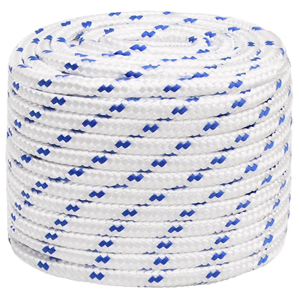 Corde De Bateau Polypropylène 16 Mm X 25 M – Blanche, Résistante Intempéries, Abrasion, Produits Chimiques – Charge Rupture 1560 Kg, Usage Nautique, Camping, Kayak