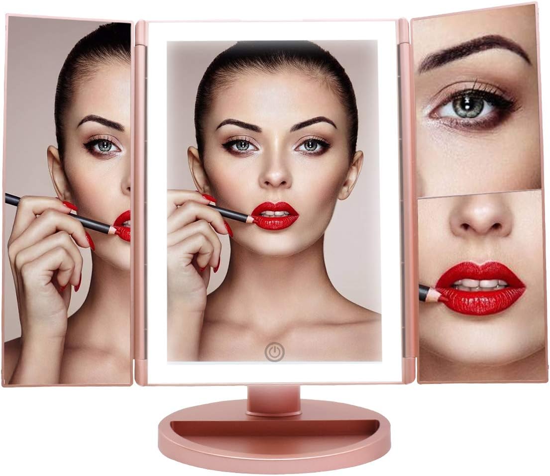 Miroir de Maquillage à LED Voiture avec 3 Modes d'éclairage, Miroir de Maquillage Pare-Soleil Miroir de Maquillage à LED Voiture avec 3 Modes d'éclairage, Miroir de Maquillage Pare-Soleil