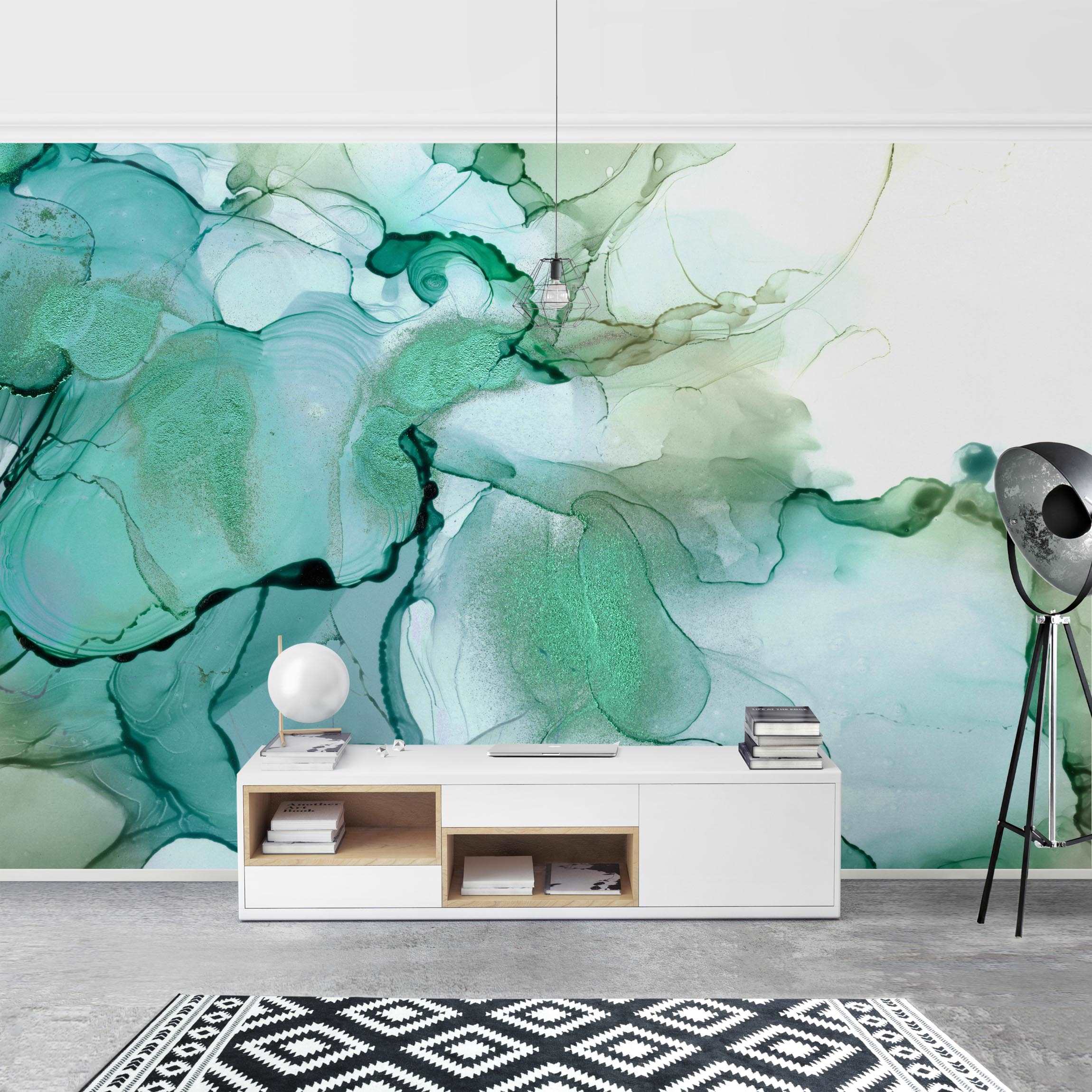 Papel pintado fotomural abstracto acuarela arte 267 - salón dormitorio cocina pasillo - tnt 480 x 320 cm adhesivo