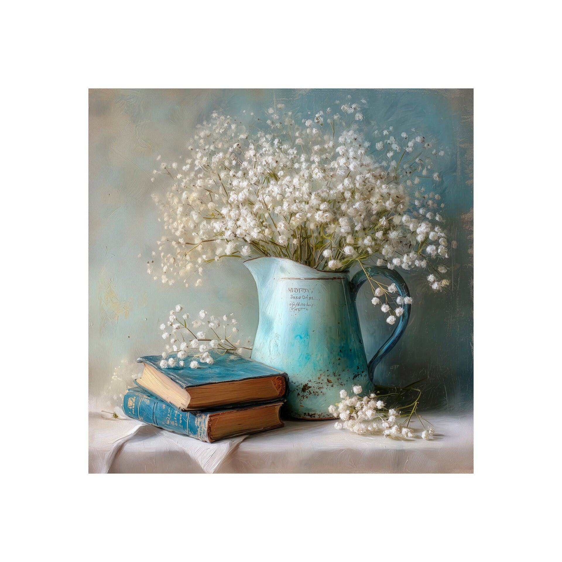 STYLER Tablou pe pânză Canvas Gypsophila 32 x 32 cm, decor modern de perete pentru living, dormitor, hol și birou