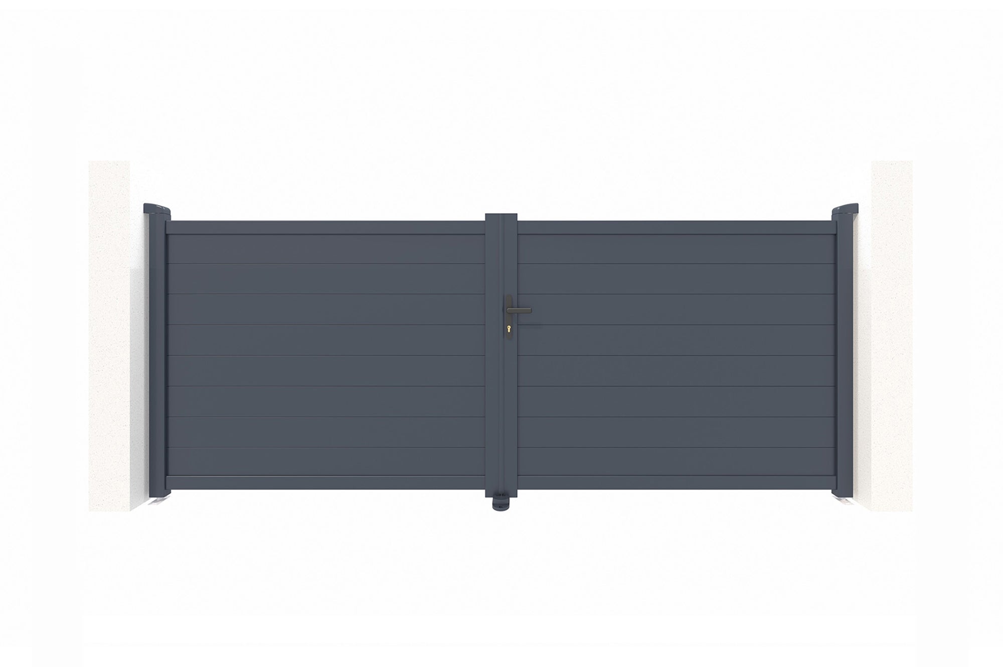 Brama aluminiowa dwuskrzydłowa 3.5m EIGER 350B140 Szara