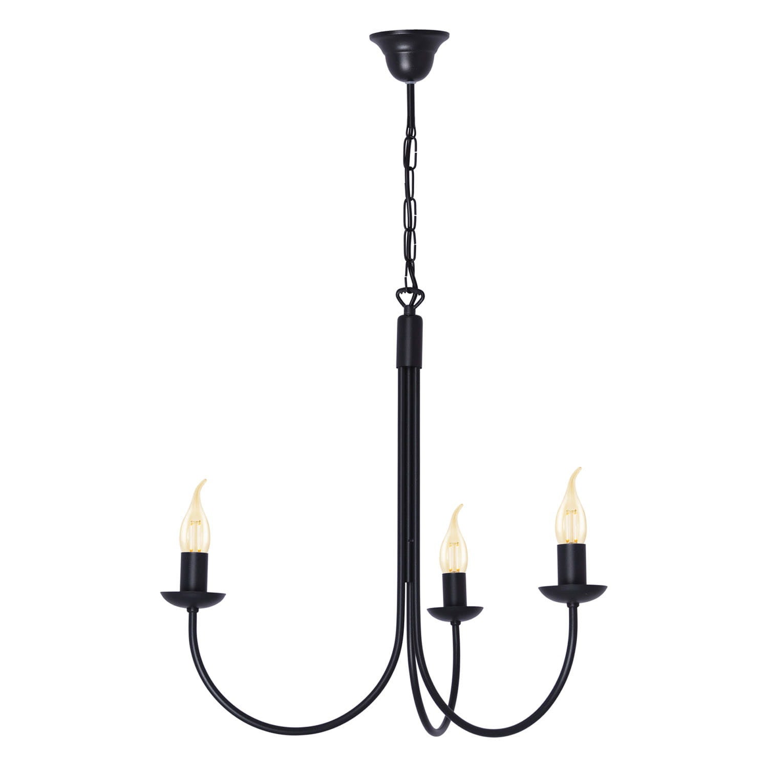 Lampa wisząca Haris czarna 3xE14x40W styl klasyczny wym: 85 x 52 x 52 cm metal Kaja