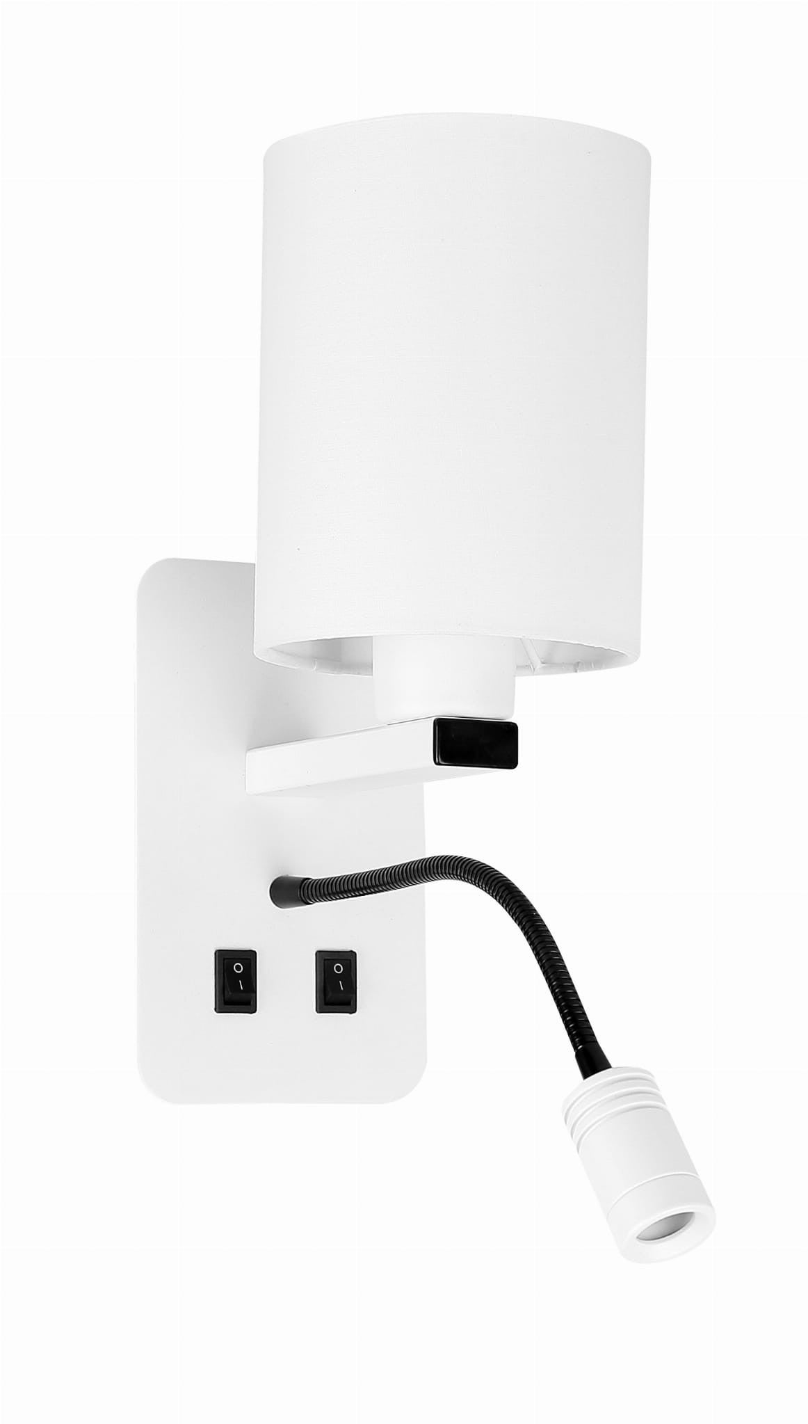 Kinkiet ścienny Magnum biało-czarny 2xE27x43W wym: 40 x 21,5 x 12 cm tkanina IP20 Candellux