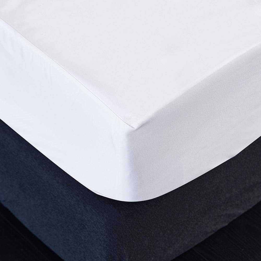 Drap housse imperméable pour hôtel et maison, protège-matelas anti-urine, uni blanc brossé, 140*200+30cm - 2