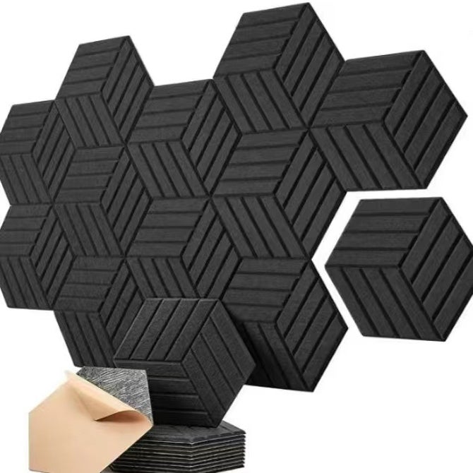 Zestaw Samoprzylepnych Paneli Akustycznych Panele Akustyczne z Poliestru o Wysokiej Gęstości Sześciokątny Panel Dźwiękochłonny Izolacja Akustyczna