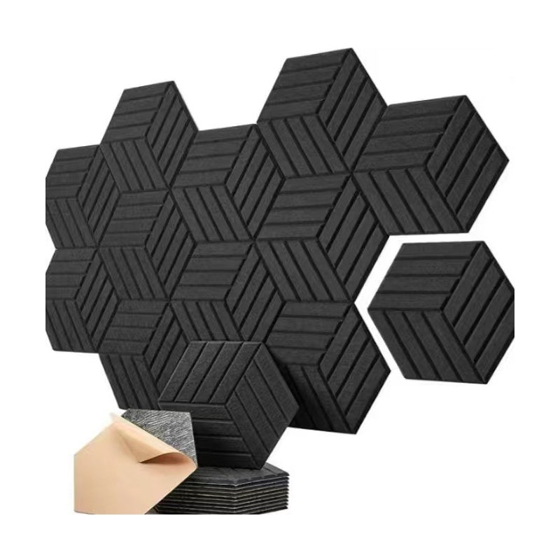 Zestaw Samoprzylepnych Paneli Akustycznych Panele Akustyczne z Poliestru o Wysokiej Gęstości Sześciokątny Panel Dźwiękochłonny Izolacja Akustyczna