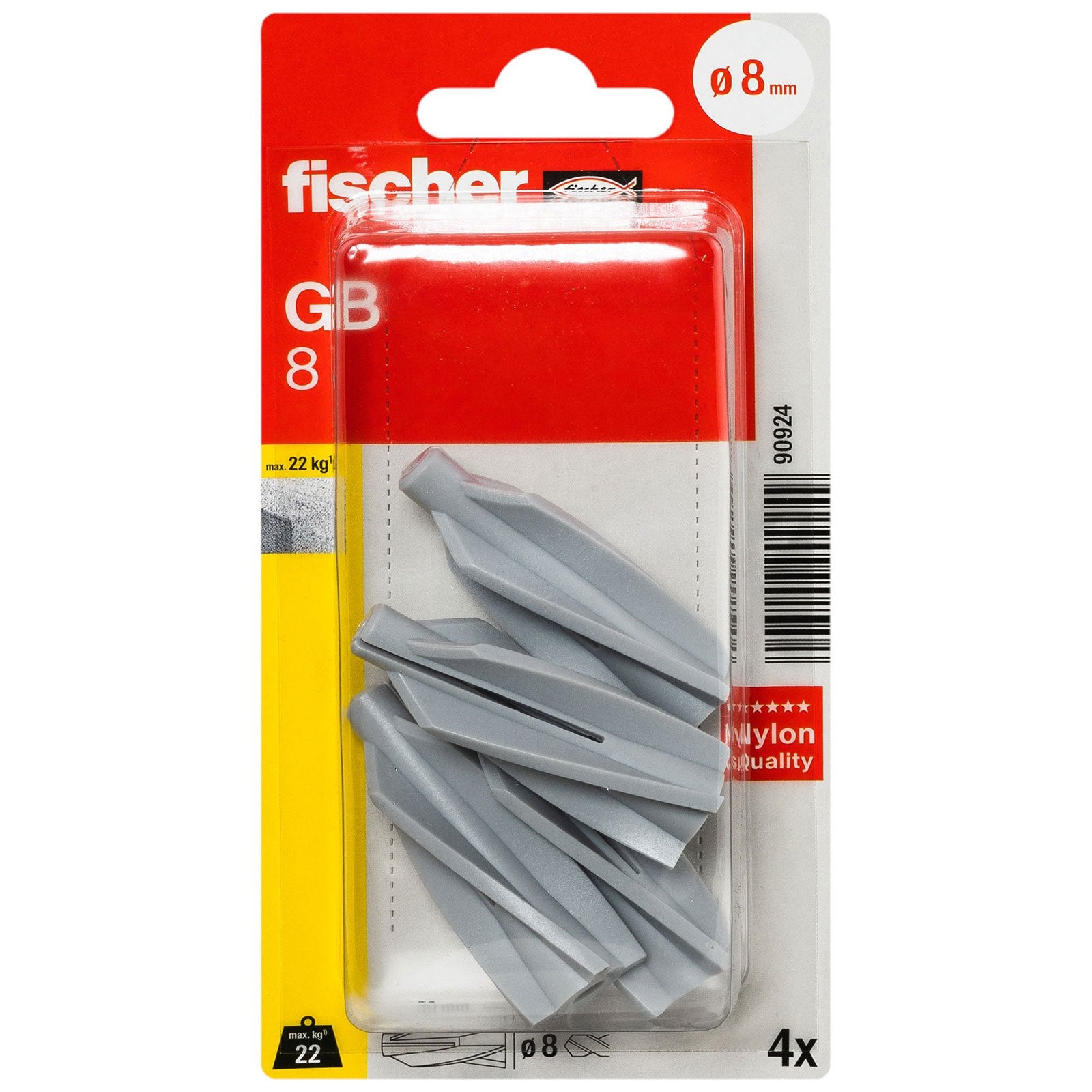 Fischer 090924 GB 8 K NV Cheville pour béton cellulaire 50 mm 8 mm 1 set - 4