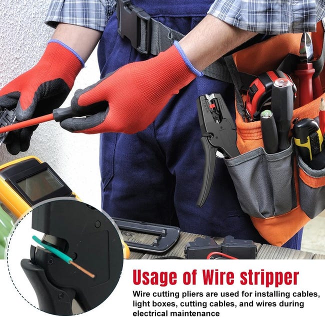 Pince Electricien Professionnel Fil de Câble, Professionnel Stripper Cutter Pince à Dénuder Électricien D'outils à Main - Bricolage Pince Electricien Professionnel Fil de Câble, Professionnel Stripper Cutter Pince à Dénuder Électricien D'outils à Main - Bricolage