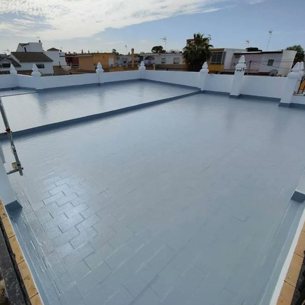 Goma Líquida de Poliuretano con Catalizador 25Kg- Gris Perla - impermeabilizante para terrazas y cubiertas transitables. Evita filtraciones de agua - 8