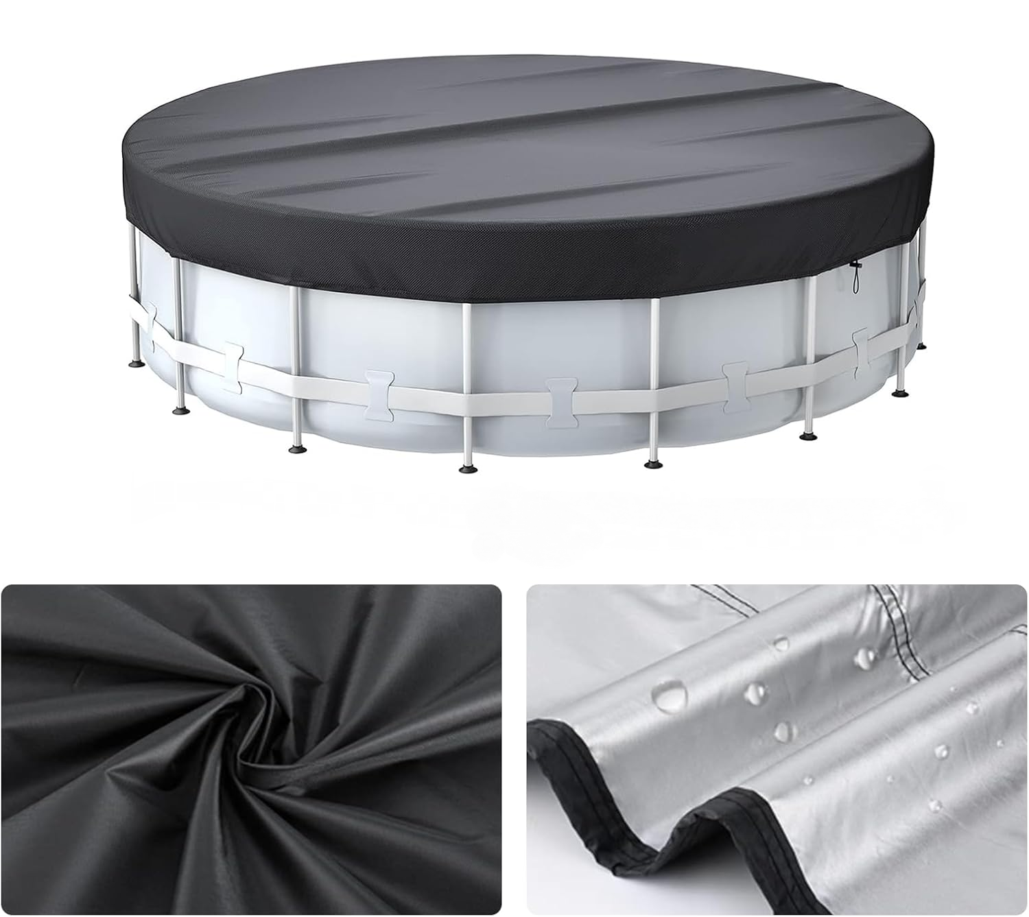 Housse De Protection Piscine Ronde 8 Pieds (243 Cm) - Imperméable, Anti-poussière, Anti-UV - Tissu Oxford