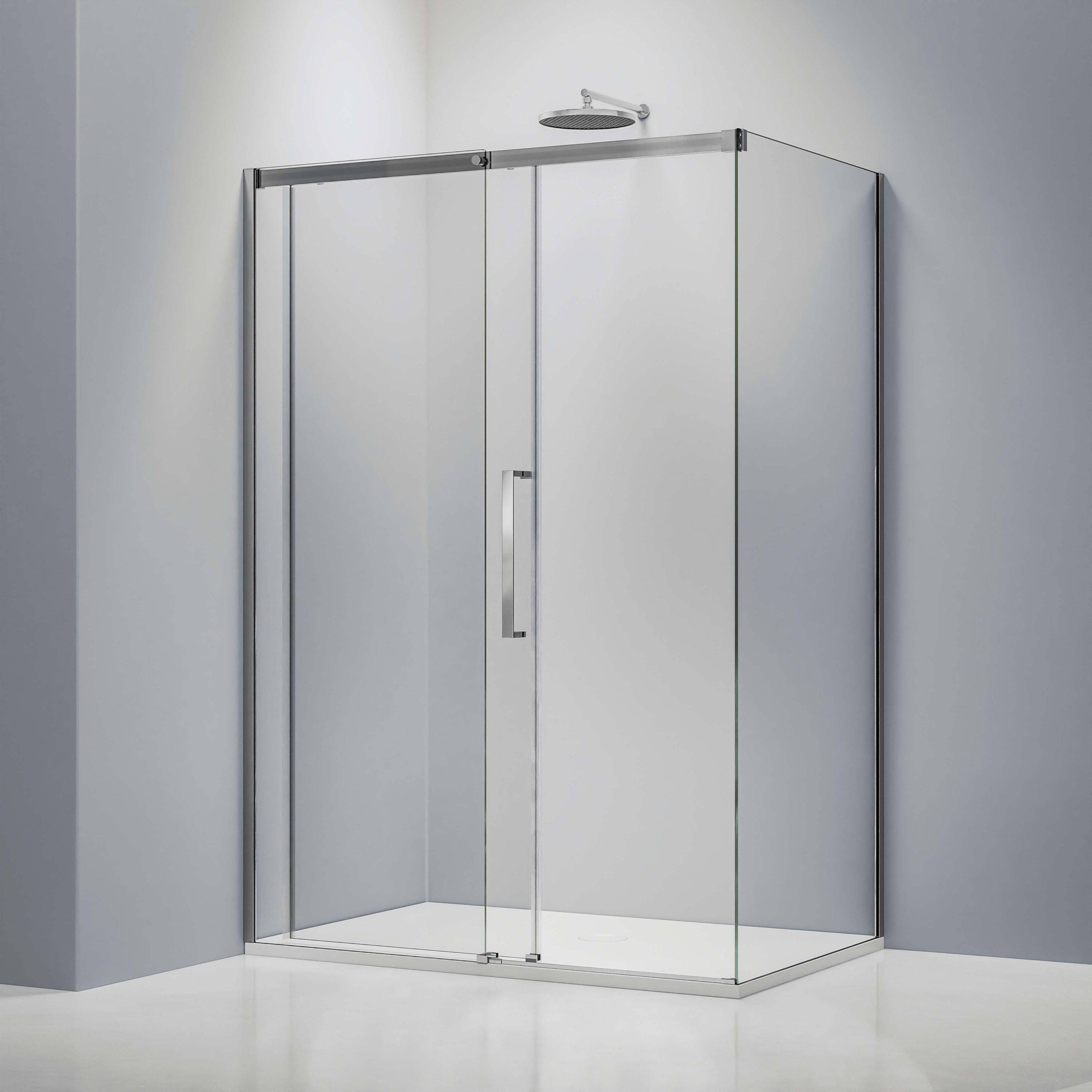 Bernstein Kabina prysznicowa narożna DX906 chrom dzwi przesuwne szkło 8mm - 160x90 - 2