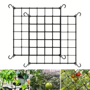 Rete Traliccio Elastica Per Piante Rampicanti 90x90 Cm Con 4 Ganci, Riutilizzabile, Supporto Da Giardino