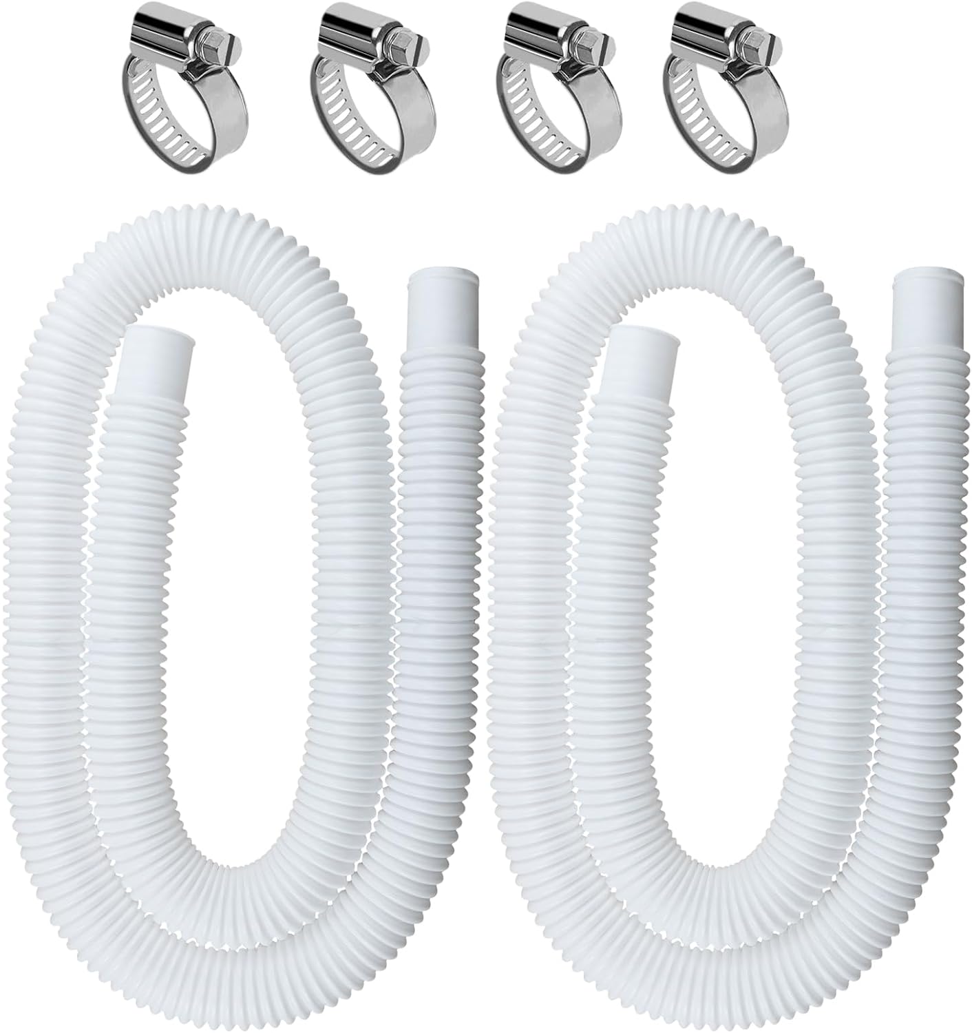 Wąż basenowy 1,5 m do akcesoriów basenowych naziemnych, wąż zamienny do pompy basenowej (biały) 2 x 32 mm