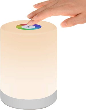 Lampada Da Comodino LED PutWish RGB+IC Con Telecomando – 16 Modalità Luce, Dimmerabile 10W, Base Cromata
