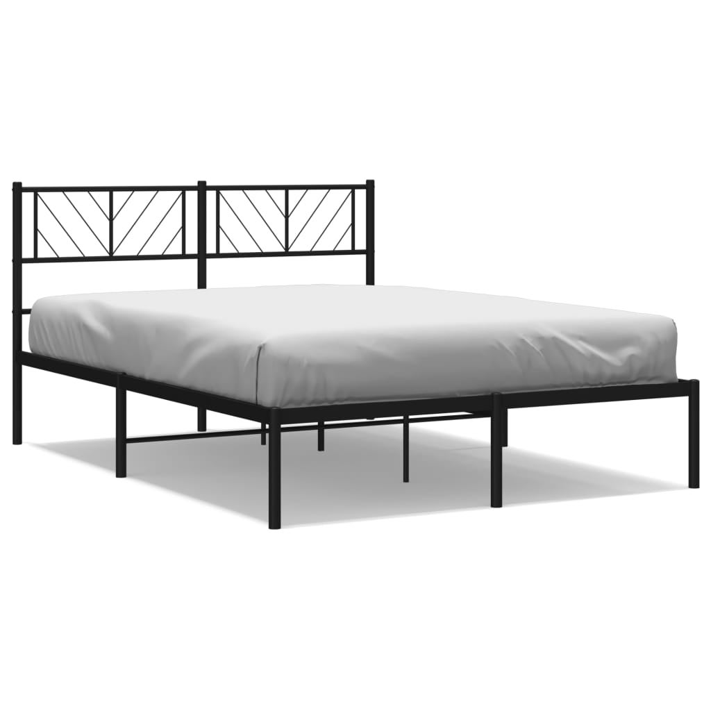 Łóżko Metalowe Czarne Rama Łóżka Ze Stelażem Do Sypialni Pokoju 120x190 cm