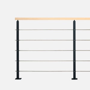 WilTec Kit Main Courante Escalier 150cm Acier Affiné V2A Garde-corps Rambarde Support Mural Dispositif De Fixation Balustrade Logeme - Bricolage