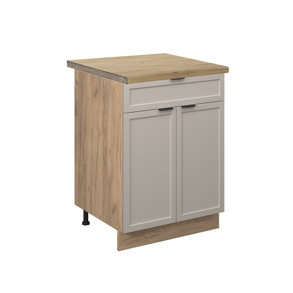 Vicco Szafka dolna do kuchni Fame-Line, GreyBeige, 60 cm z szufladą, BP Dąb
