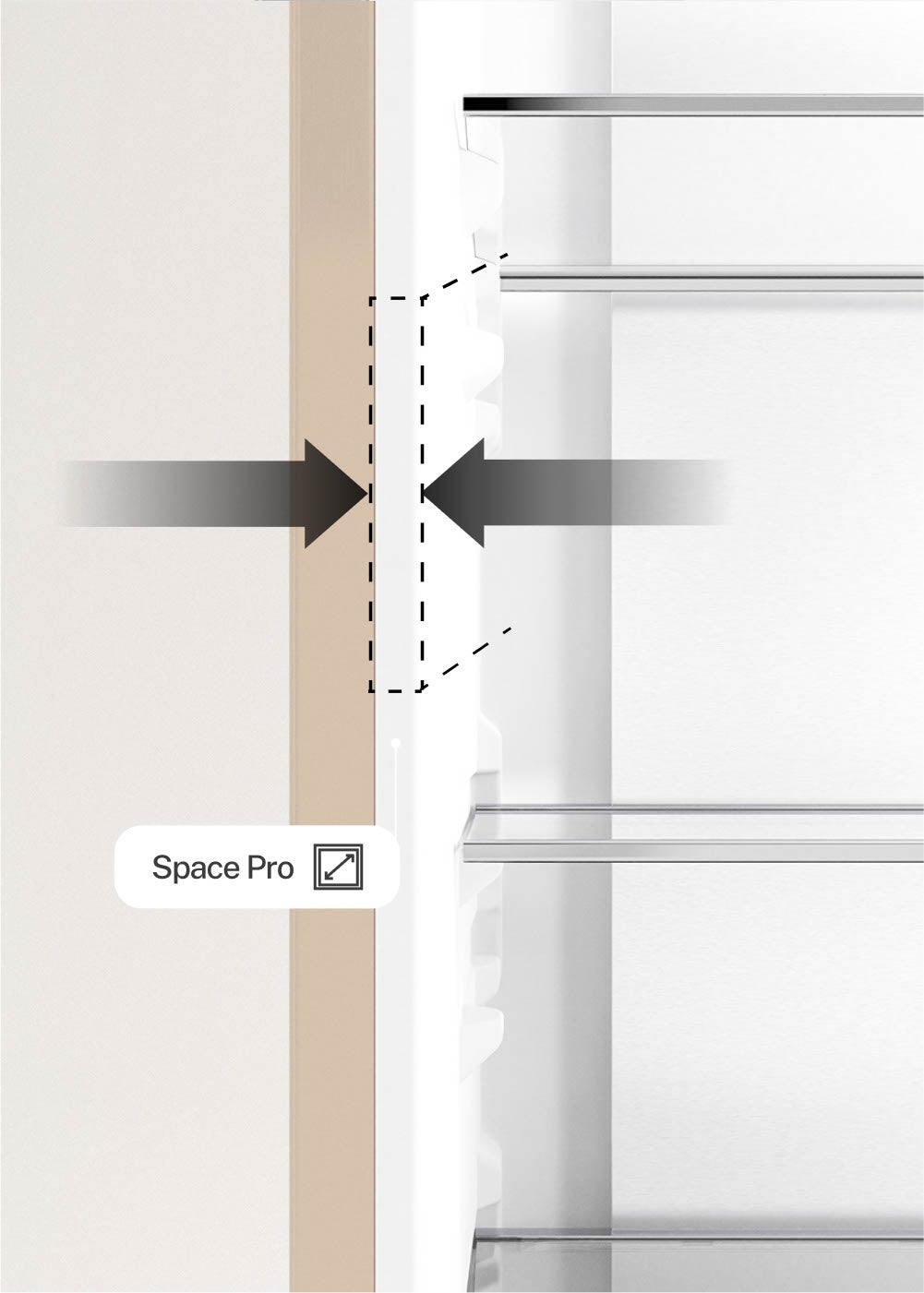 CREATE - FRIDGE STUDIO COMBI PRO FLEX 401 - Réfrigérateur 401L No Frost à l'italienne avec, Space Pro et Care+- Sable - 6