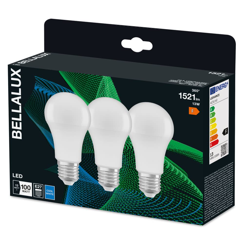 BELLALUX Lampada a LED, E27-base ottica opaca ,Bianco freddo (4000K), 1521 Lumen, sostituzione delle lampade 100W, non dimmerabile, 3-Confezione - 2