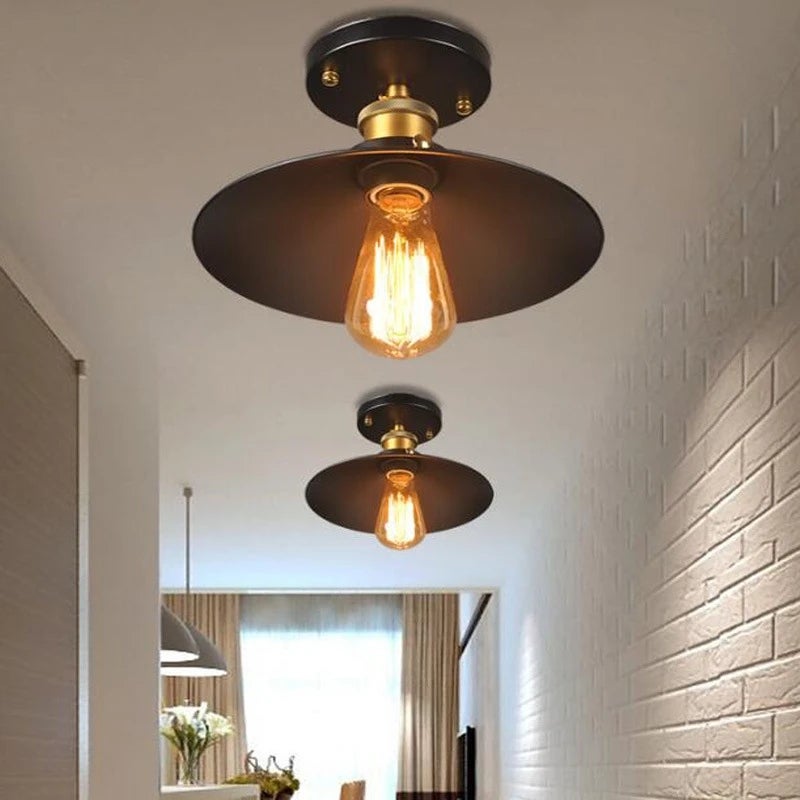 Zestaw 2 lamp sufitowych w stylu industrialnym, retro metalowe żyrandole, lampy wiszące LED, wysokiej jakości lampy sufitowe, φ22 cm (białe i złote) - 2