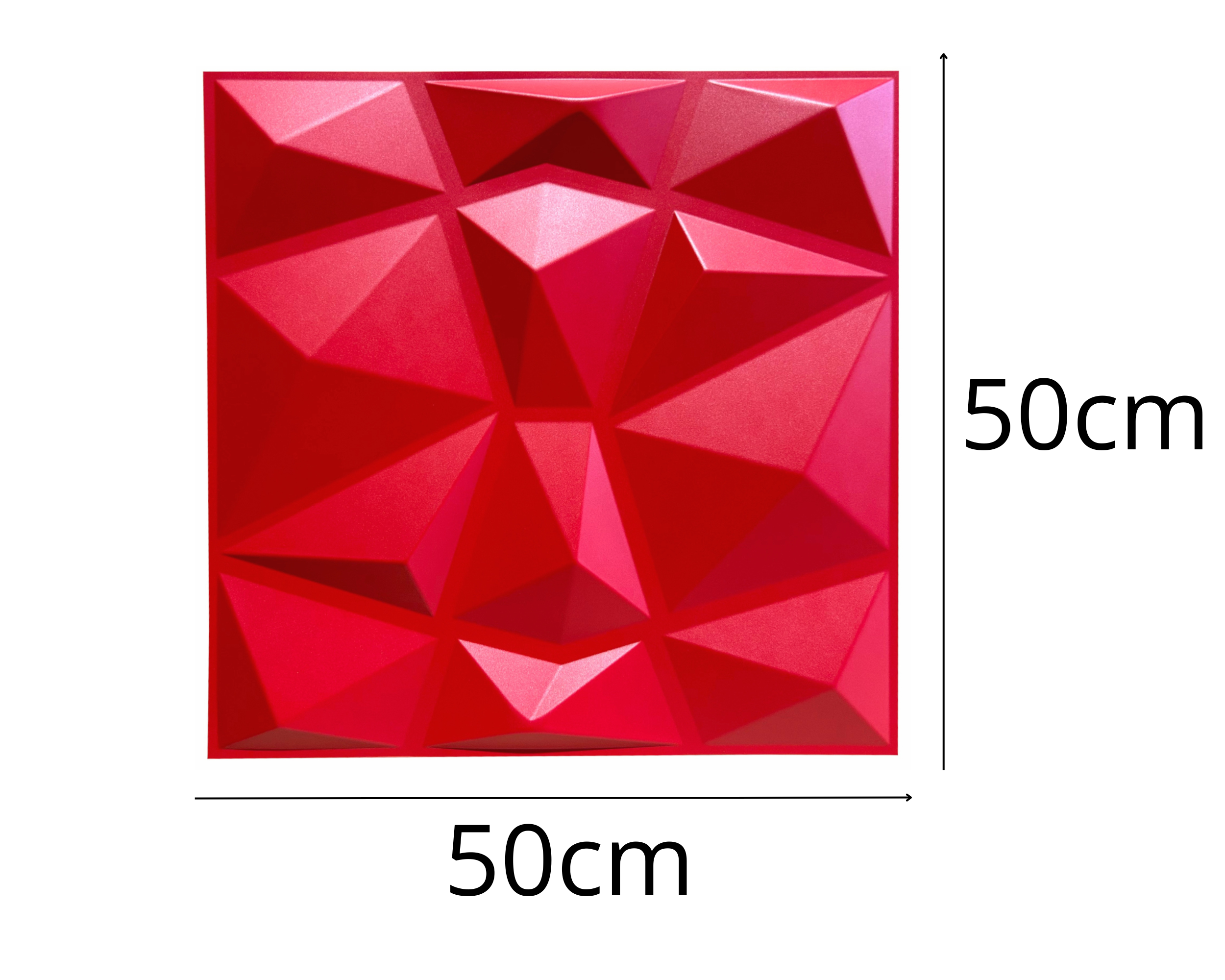 12 Plaques Murales 3D en PVC – 3 m² – Effet Diamant Red – Panneaux Décoratifs pour Murs et Plafonds – Idéal Salle de Jeu / Intérieur - 3