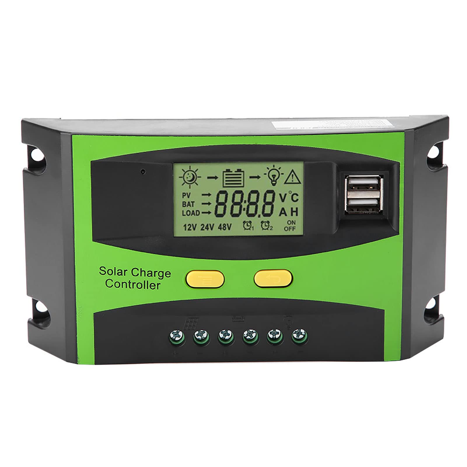 Regolatore Di Carica Solare PWM 10A - 12V/24V Con Display LCD E USB Per Pannelli Fotovoltaici