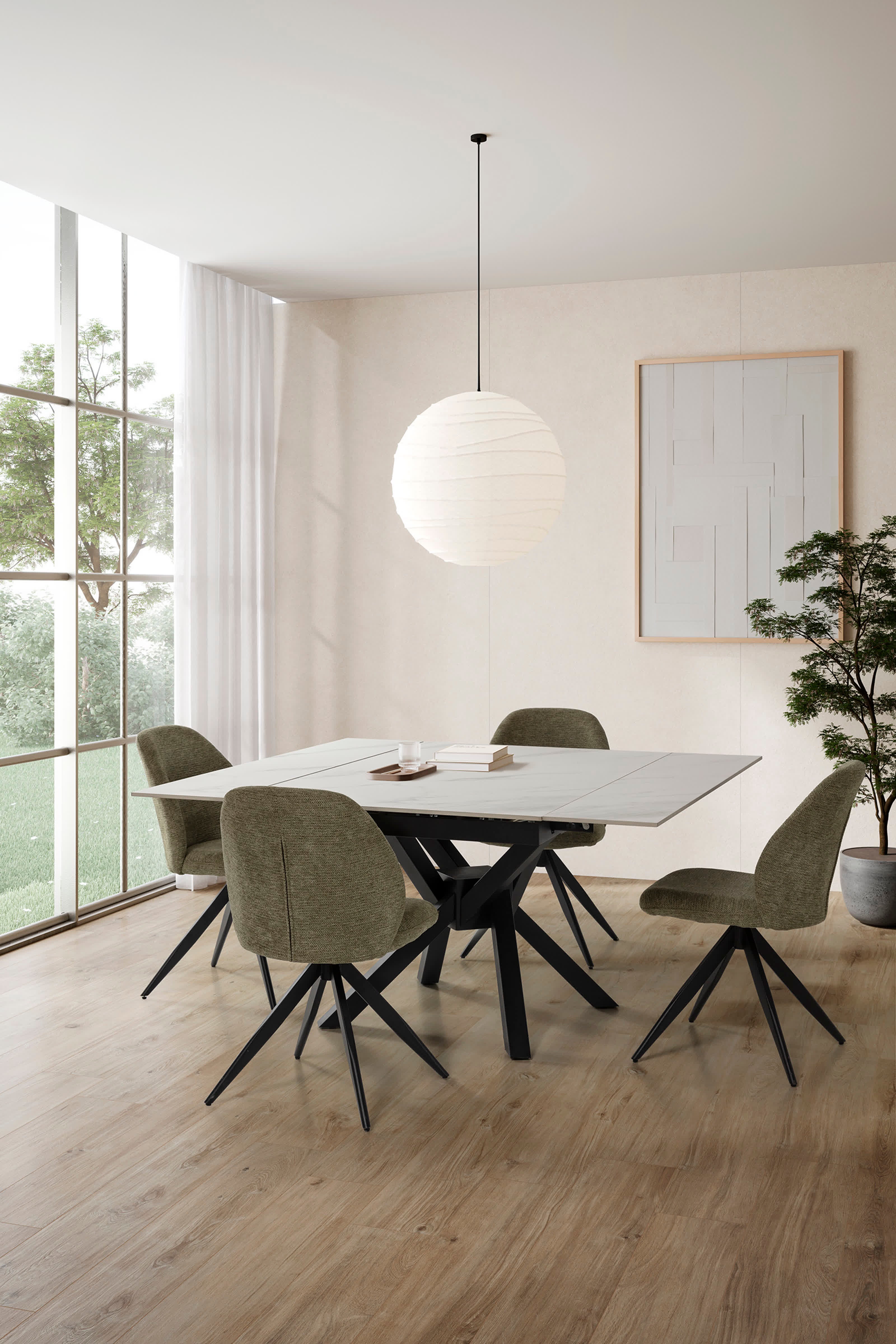 Tavolo quadrato allungabile big size da 6/8 persone 150x76 cm - Main Image