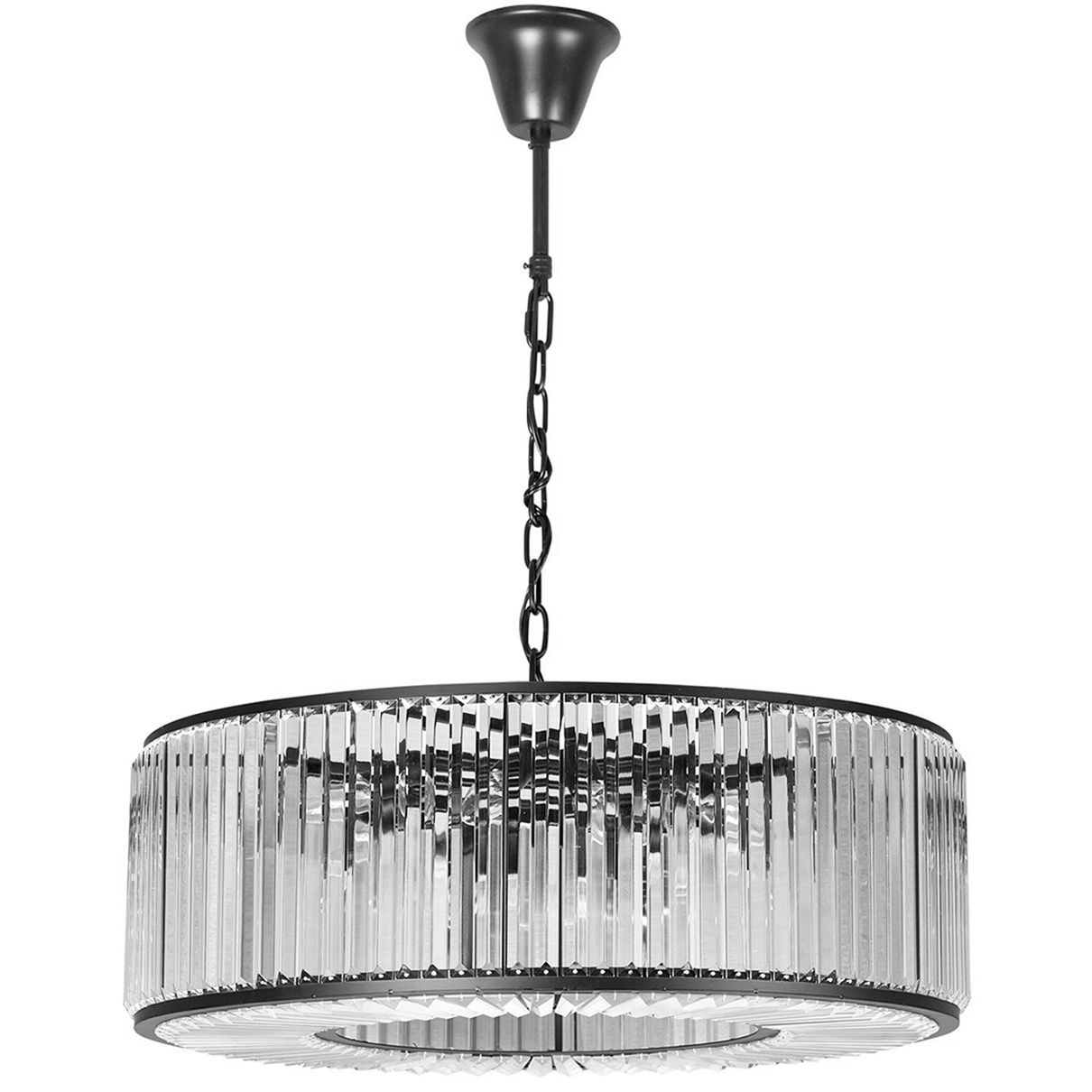 Lampa Sufitowa Wisząca Kryształowa Toolight App1651-6Cp Czarny 50Cm