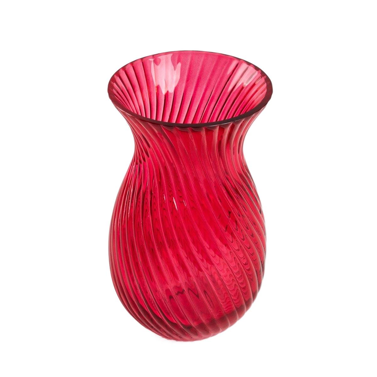 Wazon YUUE szklany czerwony 11,5x20 cm HOMLA