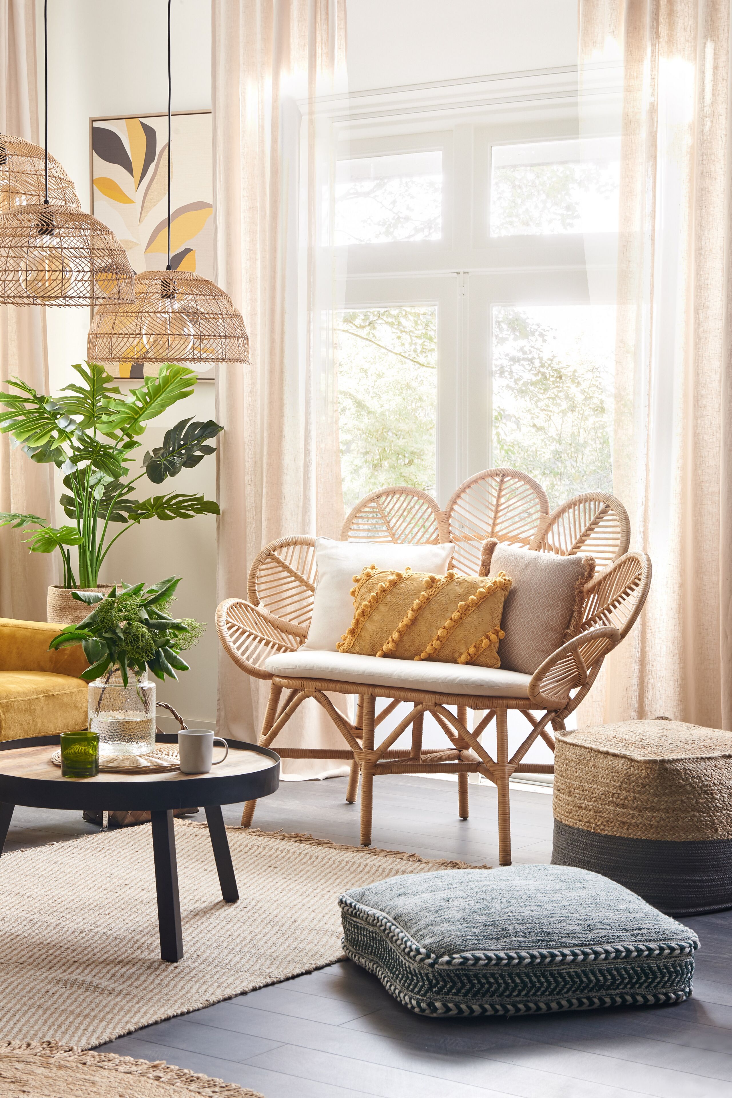 Cuscino decorativo AYROOR 30 x 50 cm Senape Trama geometrica - 4