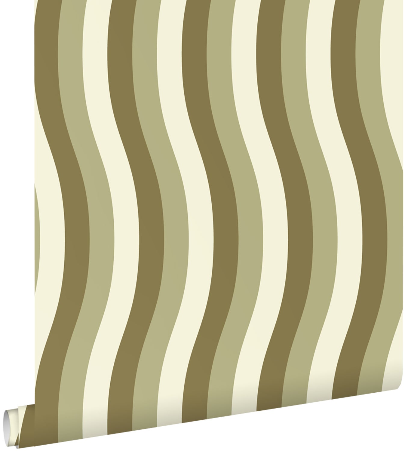 Tapeta faliste paski zielonym - 50 x 900 cm - ESTAHOME - Leroy Merlin