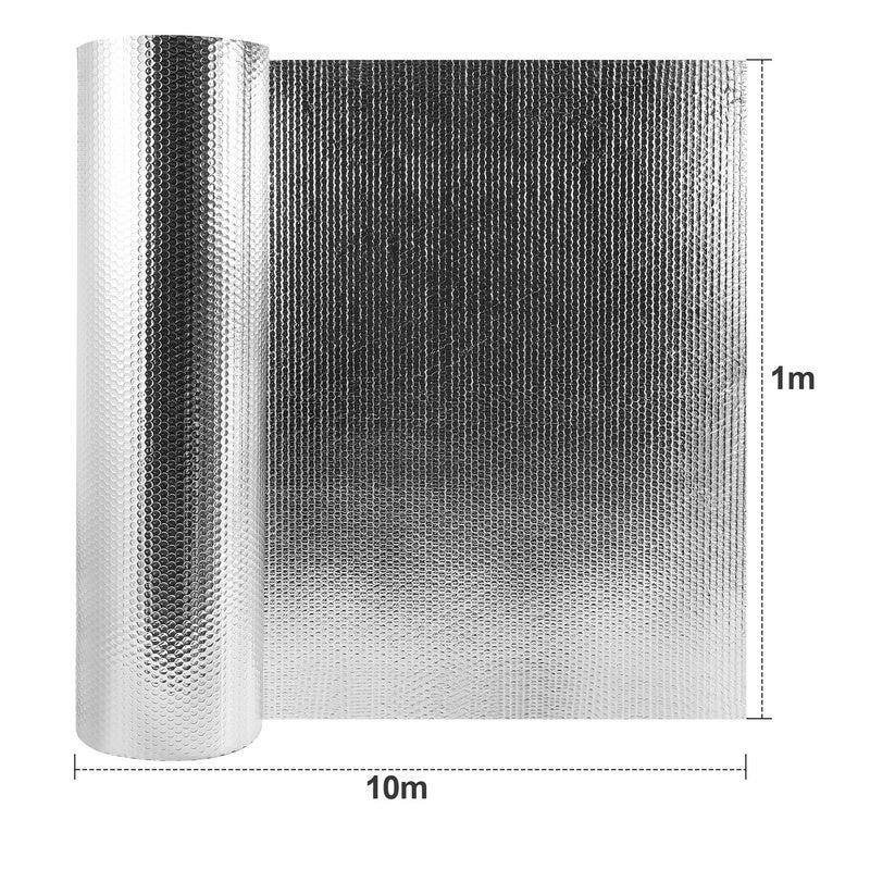 1x10m Film Isolant pour Mur, Sol Film d'isolation Double feuille à bulles d'aluminium Isolant Thermique - 3