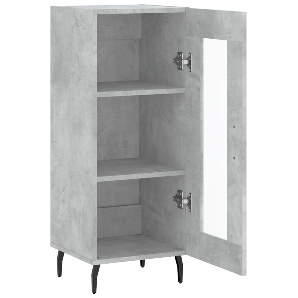 Buffet en contreplaqué gris béton 34,5x34x90 cm - COMFORTXL - 6