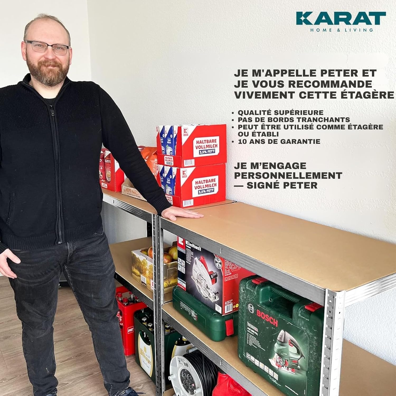 2 X Rayonnages pour charges lourdes, 200 x 120 x 60 cm, Galvanisé, Capacité de charge max :  875 kg - 6