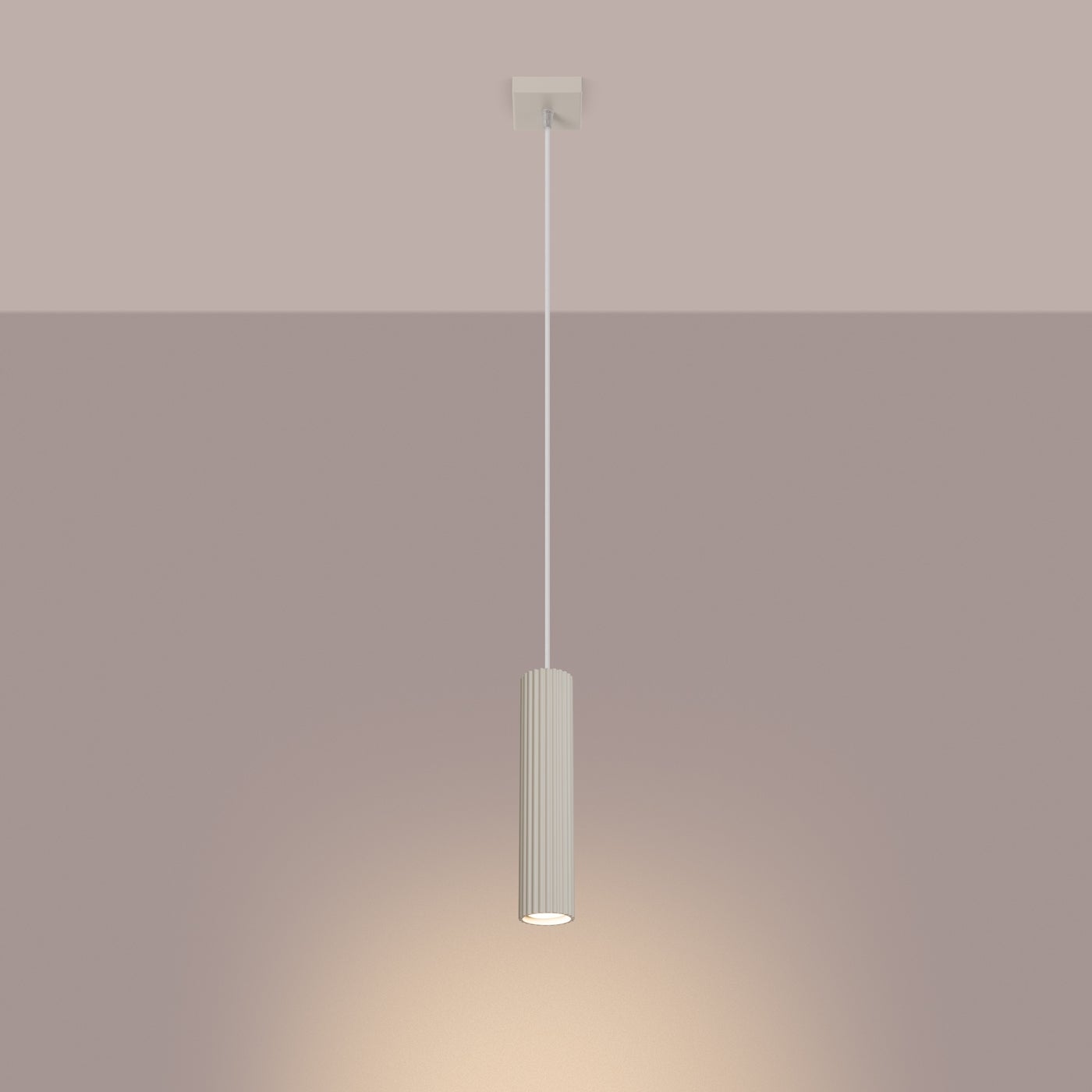 Lampa wisząca GLOOW 1 beżowy LED 3000K - 8x8x118cm Sollux
