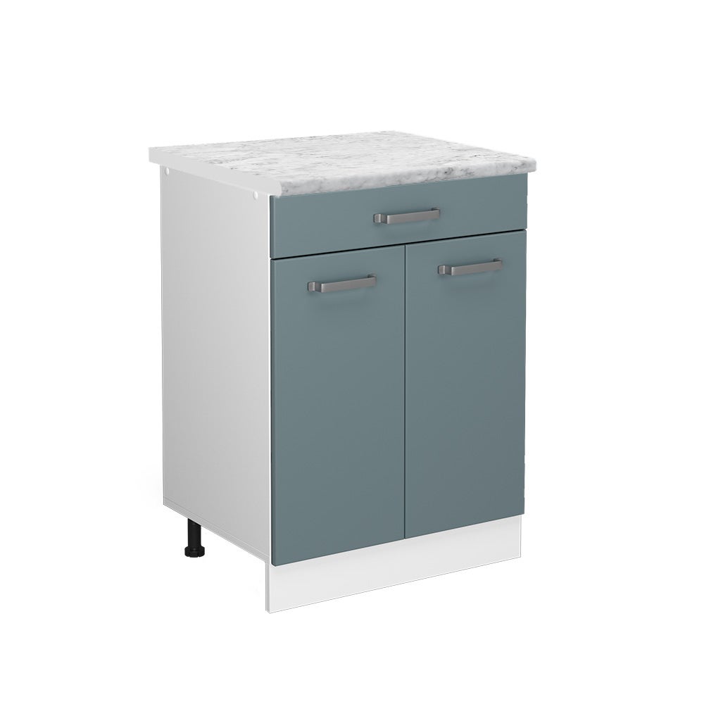 Vicco Szafka dolna do kuchni R-Line, Niebiesko-szary, 60 cm BR Marmur