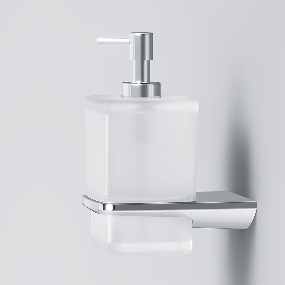 AM.PM Distributeur de savon en verre satiné et inox robuste, Chromé - 5