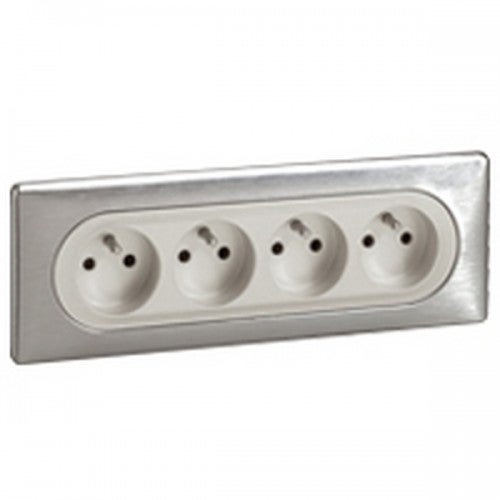 Legrand 067128 - Prise de courant - 4 x 2P+T - compacte préCâblée standard - Céliane - 2
