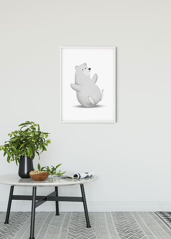 Cartel artístico de komar - cute animal polar bear - talla: 50 x 70 cm