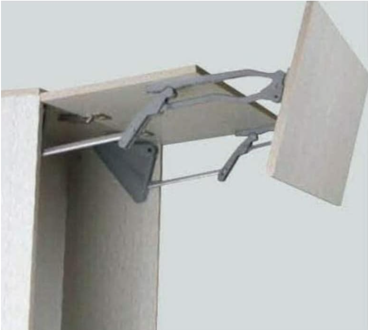 Mecanismo de Abertura para Porta Dupla Basculante com Amortecedor - DOUBLE DOOR 90° com Parada Livre e Fechamento Suave - Para Módulo de 450-600 mm. - 4