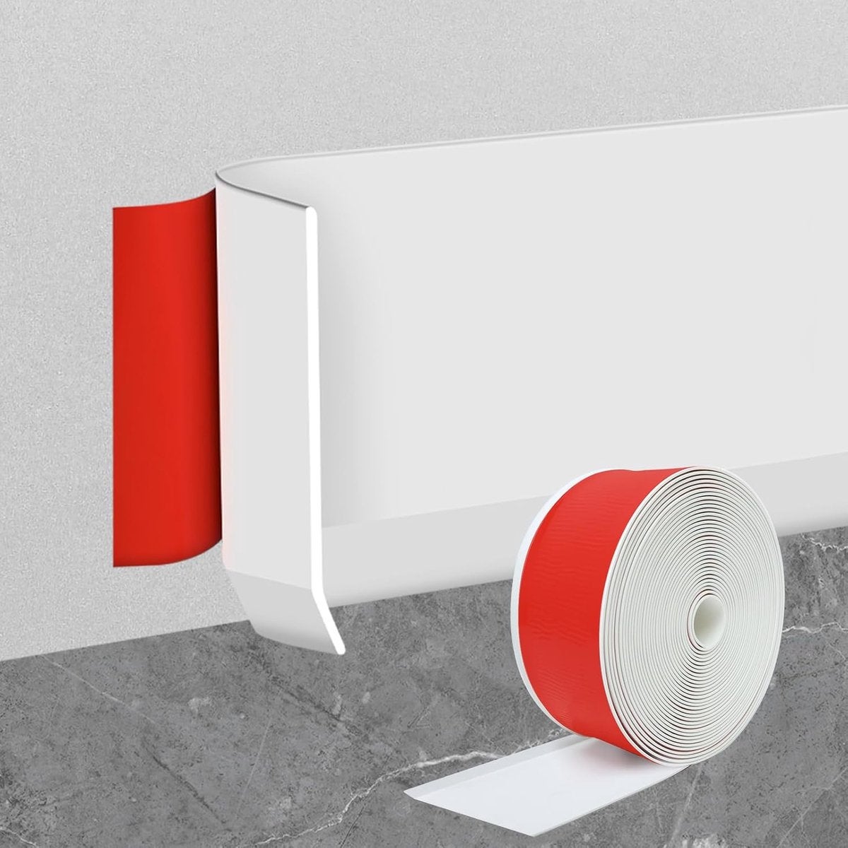 Plintă flexibilă, Lungime: 5 m, Lățime: 8 cm, Plintă din PVC, Colțar rezistent la umezeală, Pentru pereți, podele, camere de zi, dormitoare, bucătării